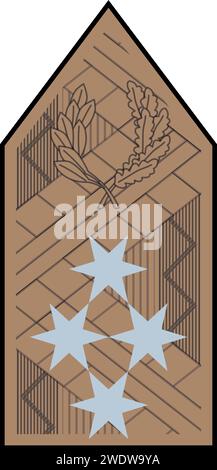Épaulière insigne d'officier militaire de la Hongrie VEZÉREZREDES (GÉNÉRAL) Illustration de Vecteur