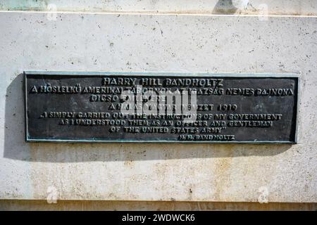 La statue du général américain Harry Hill Bandholtz à Szabadsag ter à Budapest, Hongrie Banque D'Images