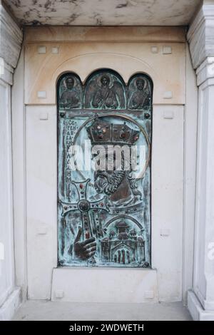 Vieille icône du prince Volodymyr. Photo de haute qualité Banque D'Images