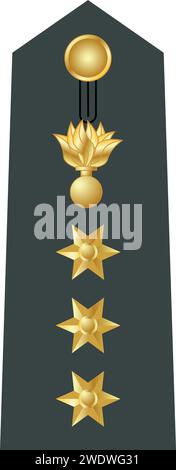 Épaulière insigne d'officier militaire de la Grèce SYNTAGMATARHIS (COLONEL) Illustration de Vecteur