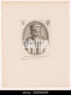 Portrait de Philippe V de France, Anonyme, Balthazar Moncornet, 1610 - 1668 tirage numéroté en bas : 48. Paris gravure sur papier personnages historiques. roi Banque D'Images