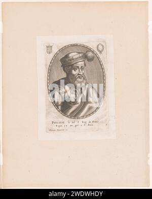 Portrait de Philippe IV de France, Anonyme, Balthazar Moncornet, 1610 - 1668 estampe numérotée en bas : 46. Paris gravure sur papier personnages historiques. roi Banque D'Images