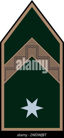 Épaulière insigne d'officier militaire de Hongrie ŐRMESTER (SERGENT) Illustration de Vecteur