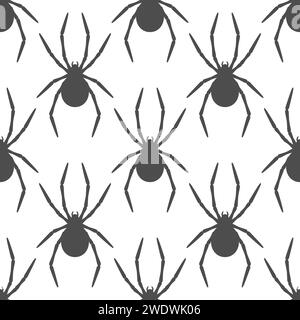 Modèle sans couture avec araignée. Vecteur fond noir et blanc. Illustration de Vecteur