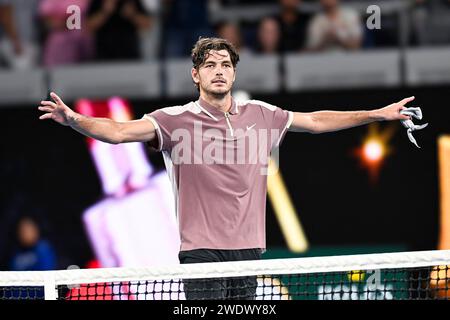 Melbourne, Australie. 21 janvier 2024. Taylor Fritz lors du tournoi de tennis Australian Open AO 2024 Grand Chelem le 21 janvier 2024 à Melbourne Park en Australie. Crédit : Abaca Press/Alamy Live News Banque D'Images