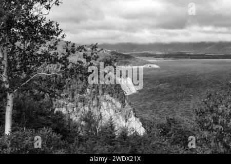 Paysage côtier vu du sentier Cabot en Nouvelle-Écosse au port de Neils, Canada Banque D'Images