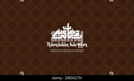 Ramadan Kareem fond de motif sans couture. Illustration vectorielle de carte de voeux Ramadan Kareem avec fond de motif islamique. Illustration de Vecteur