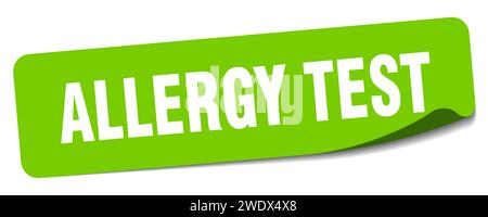 autocollant pour test d'allergie. etiquette rectangulaire de test d'allergie isolée sur fond blanc Illustration de Vecteur