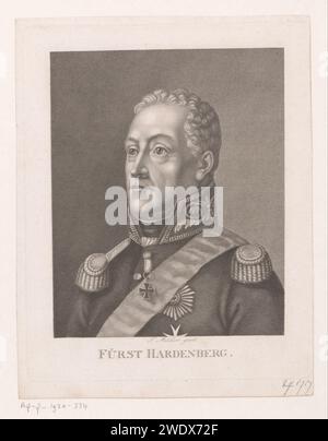 PortraT van Karl August Hardenberg, Johann Friedrich Wilhelm Müller, 1792 - 1816 imprimer gravure sur papier personnages historiques. médailles et autres marques d'honneur militaire Banque D'Images