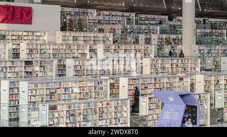 Doha, qatar- 10 janvier 2024 : la célèbre bibliothèque du qatar. Banque D'Images