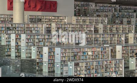 Doha, qatar- 10 janvier 2024 : la célèbre bibliothèque du qatar. Banque D'Images