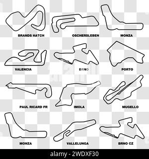 Illustration vectorielle de collection de cartes de circuit de course Illustration de Vecteur