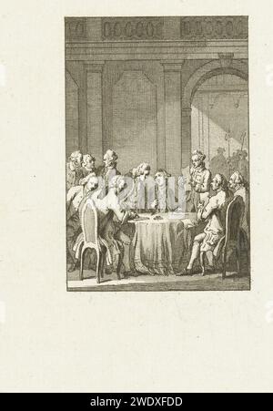 Pourparlers de paix à Aix-la-Chapelle, 1748, Reinier Vinkeles (I), après Jacobus Buys, 1780 - 1795 imprimer négociations de paix entre les alliés (République, Angleterre et Autriche) et la France et la Prusse pour mettre fin à la guerre de succession d'Autriche, octobre 1748. Papier du nord des pays-Bas mordant les négociations de paix Aken Banque D'Images