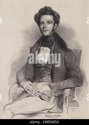 Achille Devéria (français, 1800-1857) - Henri Herz, pianiste Banque D'Images