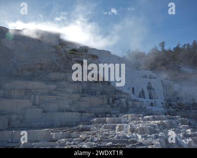 Vue sur les sources thermales de Mammoth Banque D'Images