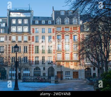 Place Dauphine sur l'Ile de la Cité à Paris, France Banque D'Images