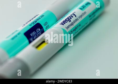 les stylos d'injection de semaglutide wegovy se rapprochent Banque D'Images