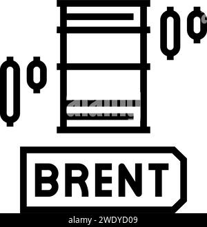 illustration vectorielle d'icône de ligne d'industrie crudeoil de brent Illustration de Vecteur