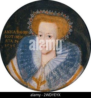 Adrian Vanson (décédé avant 1610) (attribué à) - Anne de Danemark (1574-1619), reine de Jacques VI et Ier Banque D'Images