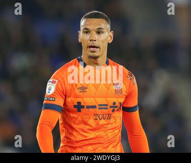 Kayden Jackson d'Ipswich Town, lors du Sky Bet Championship Match Leicester City vs Ipswich Town au King Power Stadium, Leicester, Royaume-Uni, le 22 janvier 2024 (photo de Gareth Evans/News Images) Banque D'Images