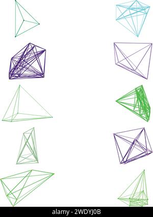 Un ensemble d'éléments de conception futuriste de réseau de nœuds transparent abstrait découpé. Illustration de Vecteur