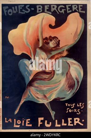 Affiche Folies Bergère la Loïe Fuller (2). Banque D'Images