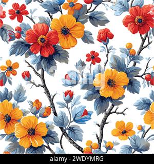 Motif floral, transparente Illustration de Vecteur