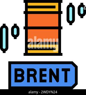 illustration vectorielle d'icône de couleur de l'industrie crudeoil de brent Illustration de Vecteur