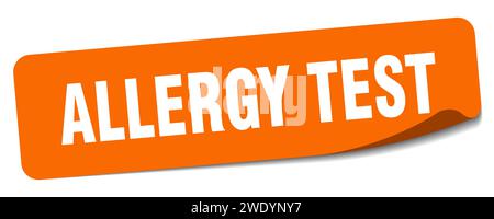 autocollant pour test d'allergie. etiquette rectangulaire de test d'allergie isolée sur fond blanc Illustration de Vecteur