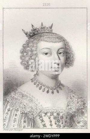 D'après Jean Ducayer - Charlotte Marguerite de Montmorency Princesse de Condé. Banque D'Images