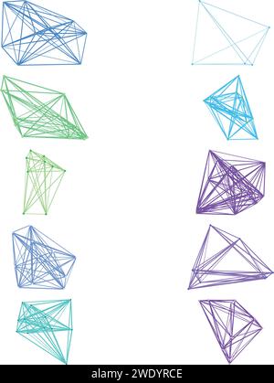Un ensemble d'éléments de conception futuriste de réseau de nœuds transparent abstrait découpé. Illustration de Vecteur