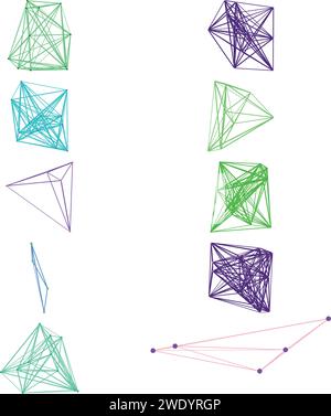 Un ensemble d'éléments de conception futuriste de réseau de nœuds transparent abstrait découpé. Illustration de Vecteur