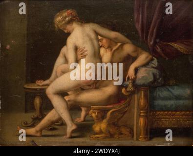 Agostino Carracci - med Nuditet kvinde og mand Banque D'Images