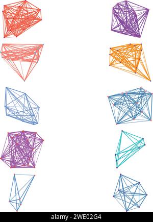 Un ensemble d'éléments de conception futuriste de réseau de nœuds transparent abstrait découpé. Illustration de Vecteur
