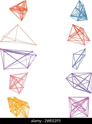 Un ensemble d'éléments de conception futuriste de réseau de nœuds transparent abstrait découpé. Illustration de Vecteur