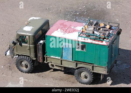 Sakha Yakoutie, voiture gaz - 66. Gaz 66 automatique. GAZ Truck Banque D'Images