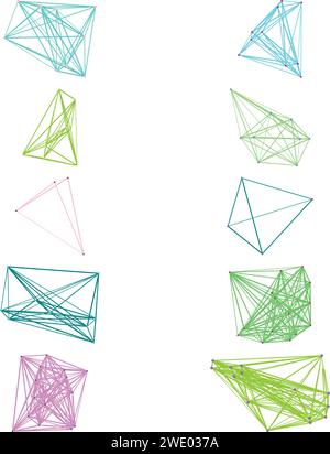 Un ensemble d'éléments de conception futuriste de réseau de nœuds transparent abstrait découpé. Illustration de Vecteur