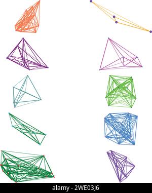 Un ensemble d'éléments de conception futuriste de réseau de nœuds transparent abstrait découpé. Illustration de Vecteur