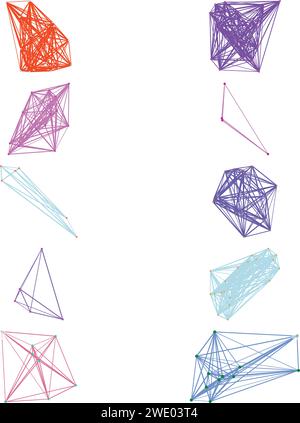 Un ensemble d'éléments de conception futuriste de réseau de nœuds transparent abstrait découpé. Illustration de Vecteur