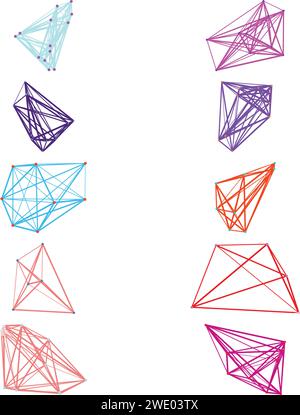 Un ensemble d'éléments de conception futuriste de réseau de nœuds transparent abstrait découpé. Illustration de Vecteur