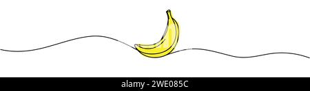 Illustration vectorielle de dessin de ligne continue Banana. Une ligne banane. Illustration de Vecteur