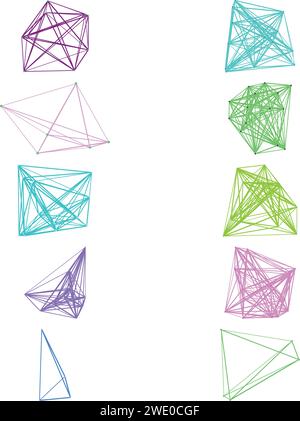 Un ensemble d'éléments de conception futuriste de réseau de nœuds transparent abstrait découpé. Illustration de Vecteur