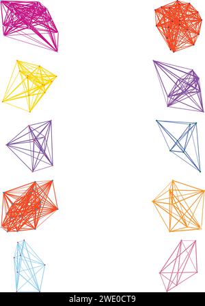 Un ensemble d'éléments de conception futuriste de réseau de nœuds transparent abstrait découpé. Illustration de Vecteur