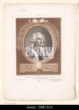 Portret van François XII Alexandre Frédéric, hertog van la Rochefoucauld-Liancourt, Antoine Louis François Sergent, 1789 print Publisher : Parispublisher : ParisFrance Paper politicien, ex. Chef de parti. personnages historiques Banque D'Images