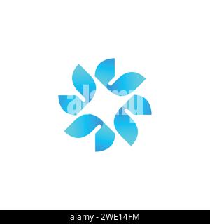 Modèle de conception vectorielle bleu tordu logo de cycle abstrait. Illustration vectorielle Illustration de Vecteur