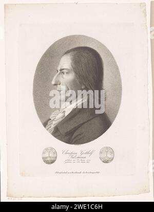 Portrait van Christian Gotthilf Salzmann, Johann Friedrich Bolt, 1811 - 1836 imprimeur : Berlineditor : Schnepfenthal papier gravure personnages historiques Banque D'Images