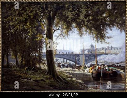 Alfred Alexandre Delauney - le Pont des Saints-Pères vers 1860 - P76 Banque D'Images