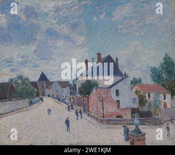 Alfred Sisley - rue à Moret Banque D'Images