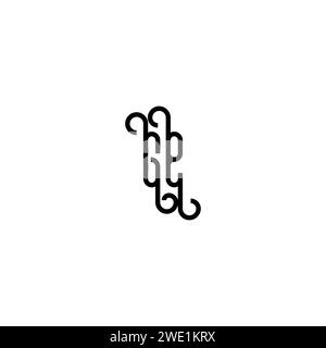 GE simple Curved concept initial logo design fond noir et blanc Illustration de Vecteur