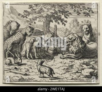 Allart van Everdingen (Néerlandais, 1621-1675) - Reynard le Renard, le Conseil du Lion Banque D'Images